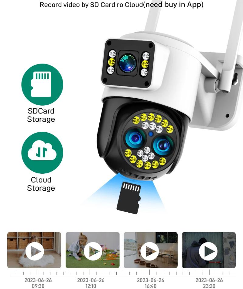 4K 8MP IP камера WiFi наружная водонепроницаемая 10x зум 4G беспроводная камера Yoosee тройной объектив двойной экран голосовой цветной ночное видение CCTV