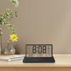 LCD Digital Alarm Clock Transparent Date Week Temperature Display Three Alarms 12/24H Snooze Table Clock Batteries Powered
