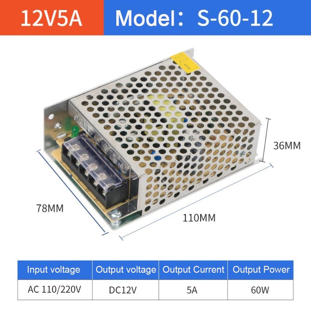 AC110V 220V К DC12V Импульсный источник питания 1A 2A 3A 4A 5A 10A 15A 20A Металлический корпус Трансформатор для освещения Источник питания Адаптер