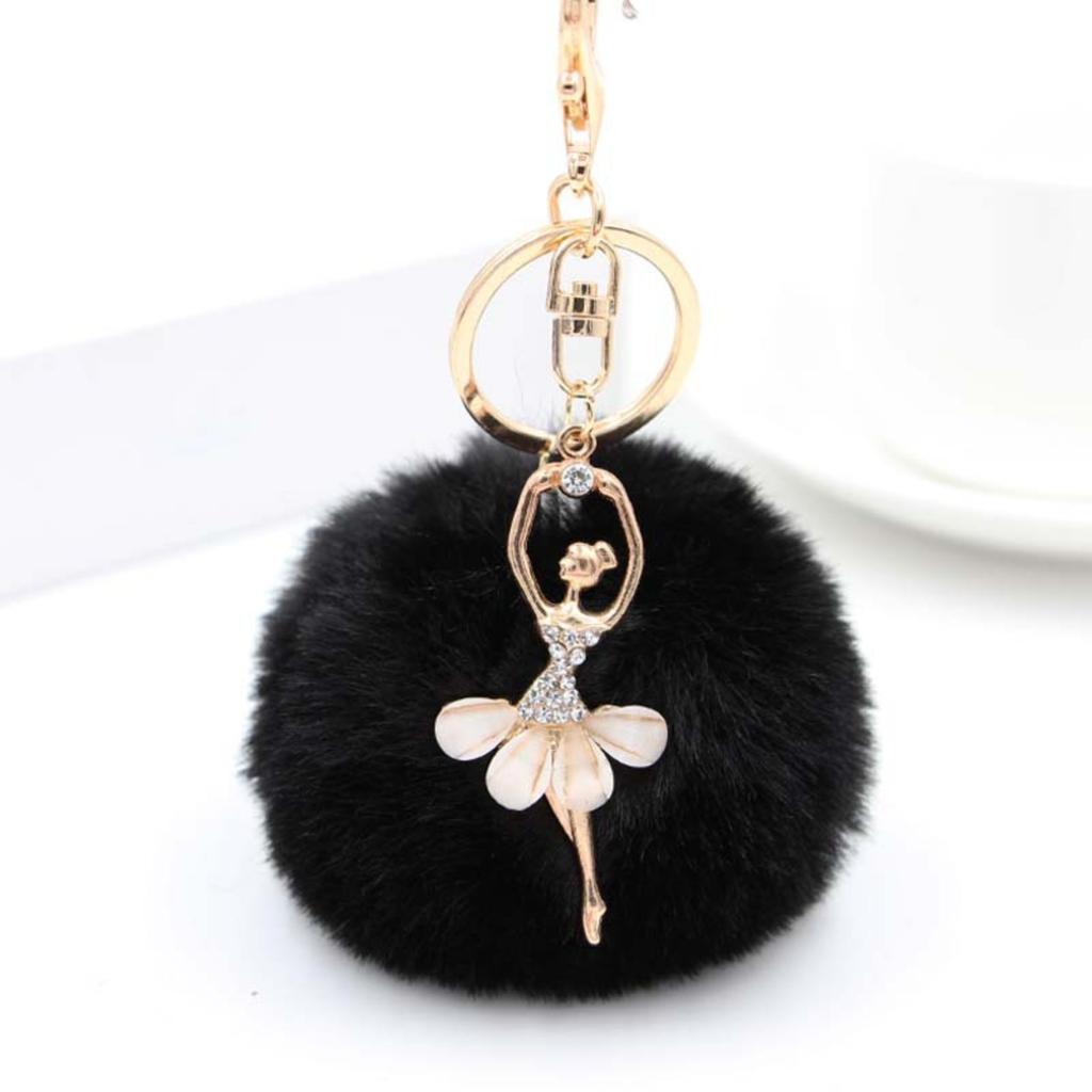 Angel Pom-Pom Keyring Bag Charm Faux DIY Pom-Pom Keyring Accessory