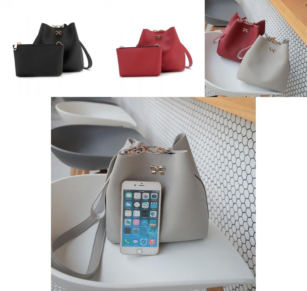 Премиальное качество Новая модная сумка-ведро для женщин в элегантном однотонном дизайне