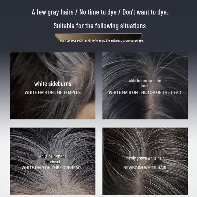 DIDUO Caviar Peptide Hair Color Pen: Plant-Based, Disposable Hair-Friendly Touch-Up Comb for White Hair Concealing