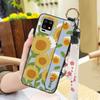 Durable Back Cover Phone Case For Sharp Aquos Zero6/Aquos Air Soft Case Flower Kickstand Wrist Strap Anti-dust Lanyard