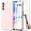 Case - Booling - for Samsung Galaxy A05s - Ultra Thin Silicone - Shockproof - Light Pink - with 2 Tempered Glasses
