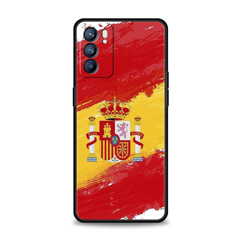 Чехол для телефона с флагом Испании для Oppo Reno8 Reno7 Reno6 Pro A54 5G Find X6 X5 A53 A52 A9 A15 A95 A17 A16 A76 A74 A57 A31