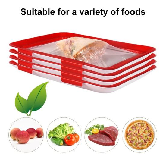 Лоток для хранения продуктов питания, многоразовые штабелируемые контейнеры для хранения продуктов, герметичные лотки для хранения фруктов в холодильнике