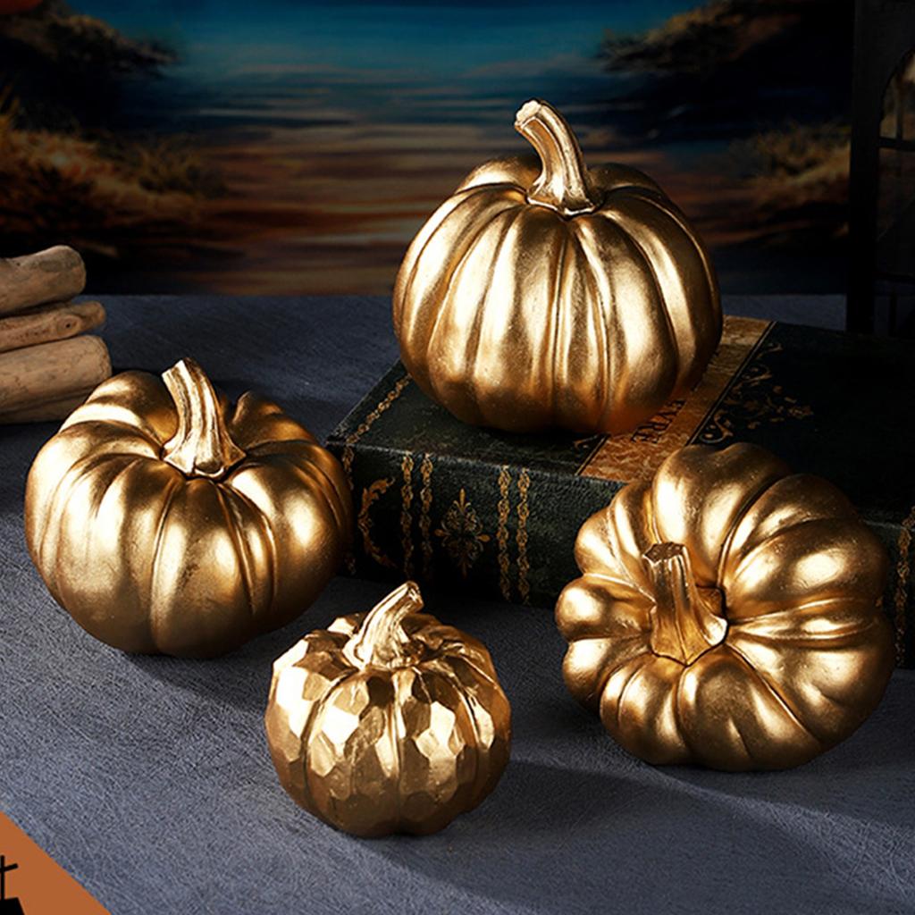 Gold Pumpkin Autumn Decor Decorative Pumpkin for Halloween Thanksgiving Table Centerpiece Mantle Bowl Wedding Party