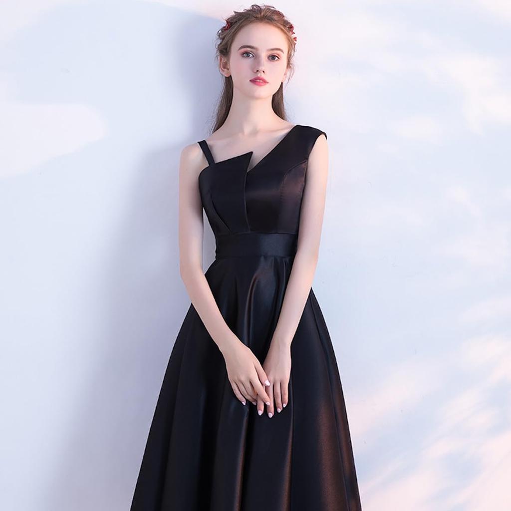 Платье EightSTAR Свадебная вечеринка Фортепианный концерт Миди Формальное Подходит для женщин в их и 40-х - Платье, Платье, Черный, Платье, Взрослый, Уникальный, А-силуэт,