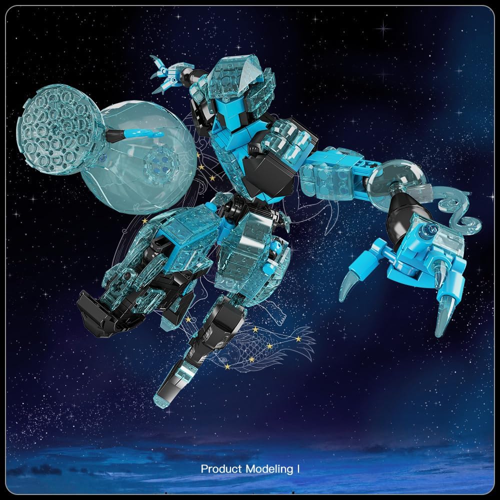 MOULD KING Технология Созвездие Водолея STEM Боевой Робот Строительный Блок Креативный Кристалл Posable Боевой Элемент Вселенная Механическая Игрушка