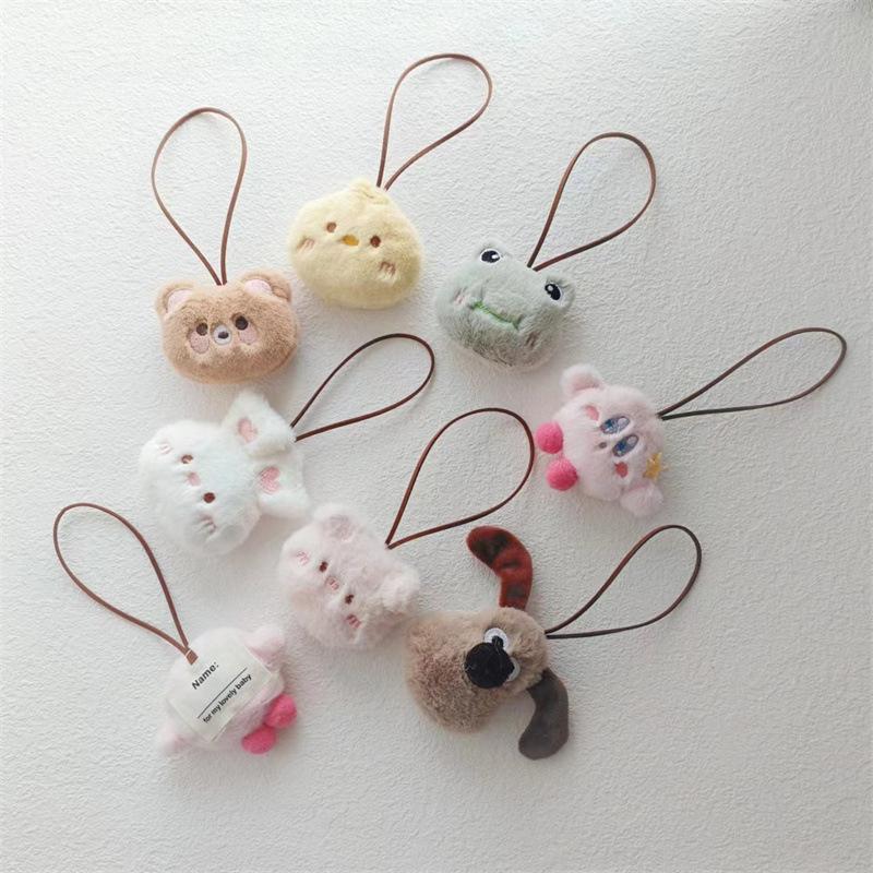 Милый мультяшный плюшевый кулон с изображением животного, брелок с набивным медведем и лягушкой, брелок с именем анти-потерянной метки, детская школьная сумка, кулон