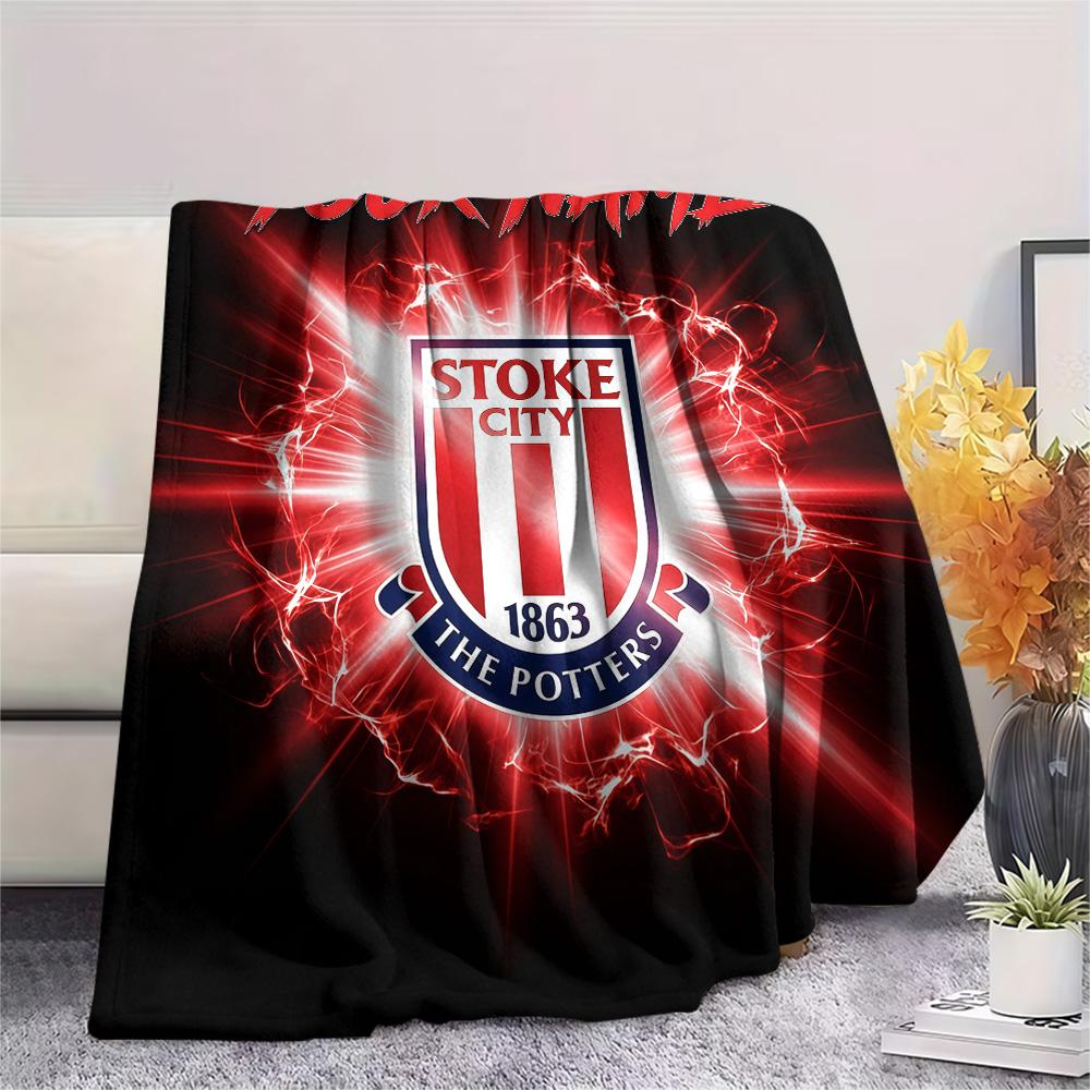 Custom Name Stoke City Flannel Blanket, High quality Comfortable for All Seasons, Home Decor, Warmth and Comfort