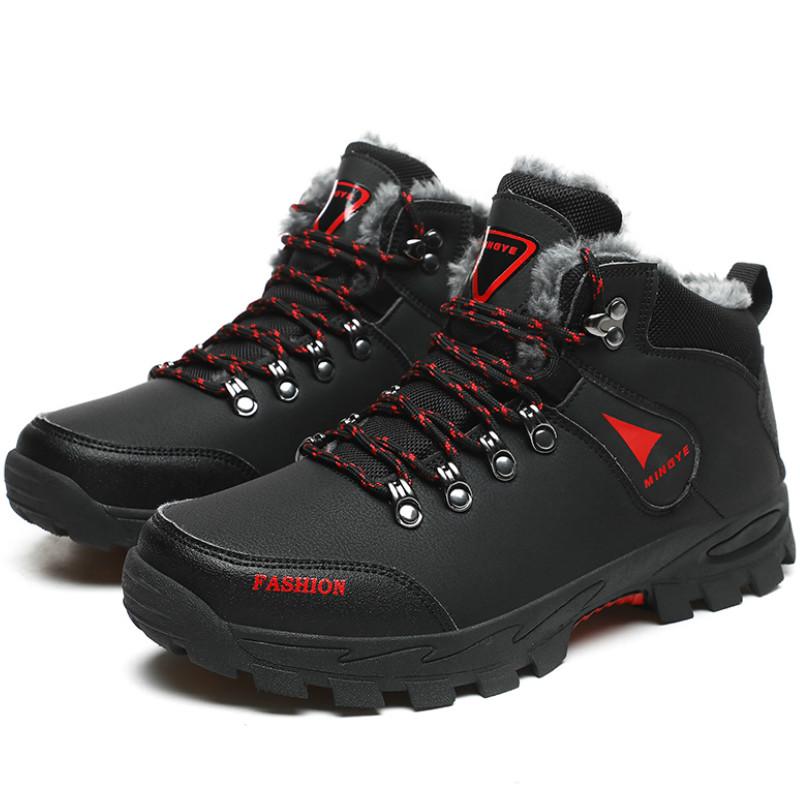 Men's Winter PU Shoes Warm High-top Men Winter Shoes Big Size39-47