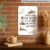 2D Flat Funny Cat Birthday Quote Metal Sign - 8.0x12.0inch Aluminum Wall Art, 6 Out of 6 Cats Don't Care It's Your Birthday Cartoon Cat Decor