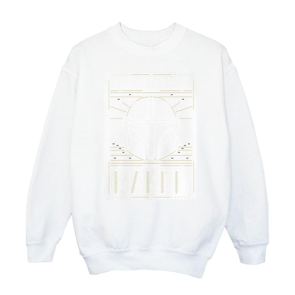 Star Wars Womens/Ladies The Mandalorian The Way Outline Helm Sweatshirt