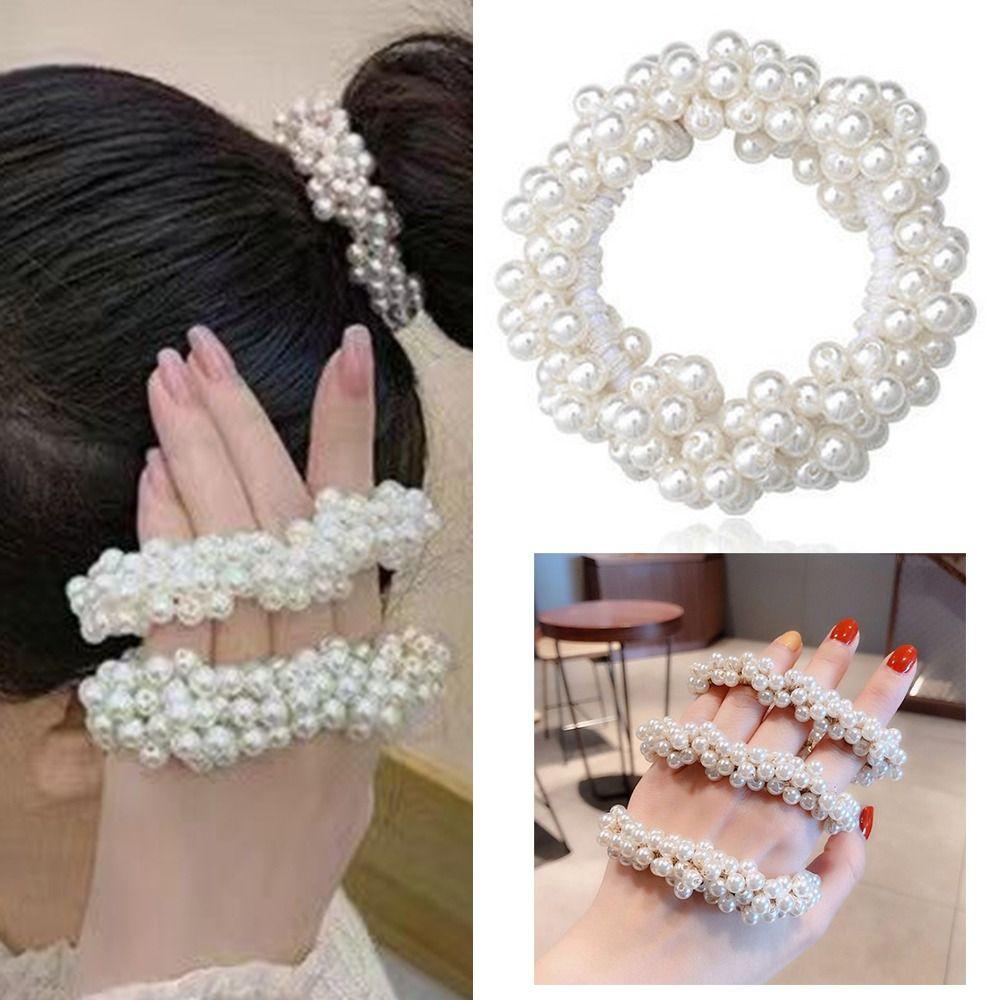 Элегантные резинки для волос Декоративный шарм Аксессуары для волос Горячая жемчужная веревка для волос для женщин и девушек