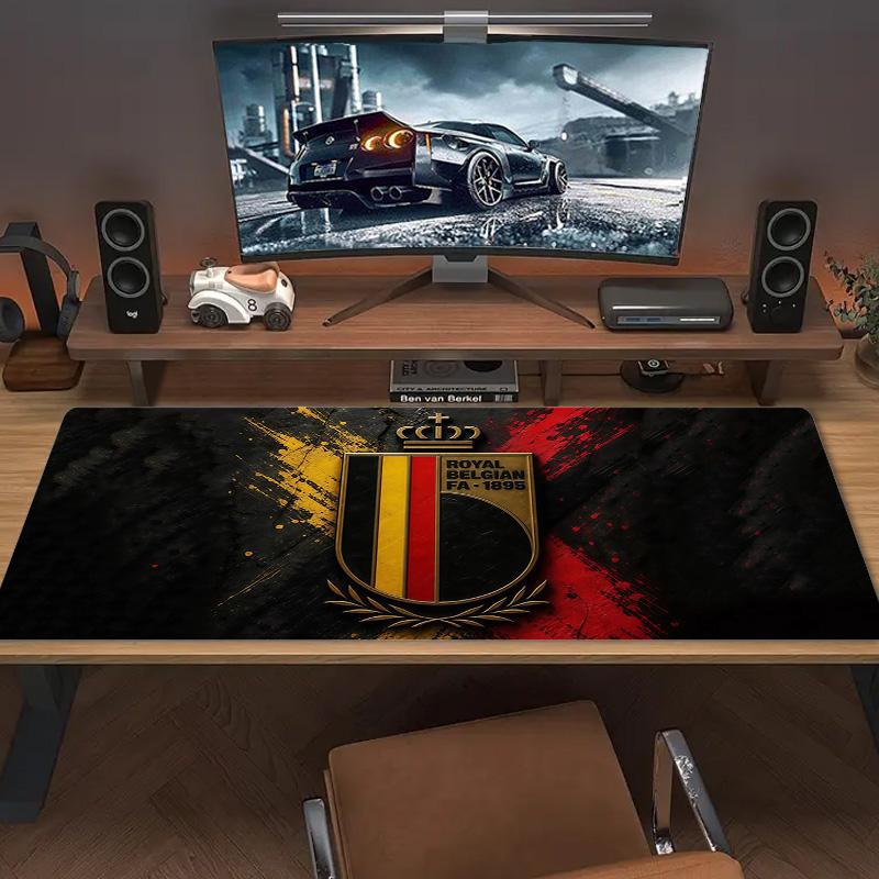 Belgium National Football Team Print Cushion Non-slip Laptop Tablet Big Mousepad XXL Mat Mini PC Playmat With Lock edge