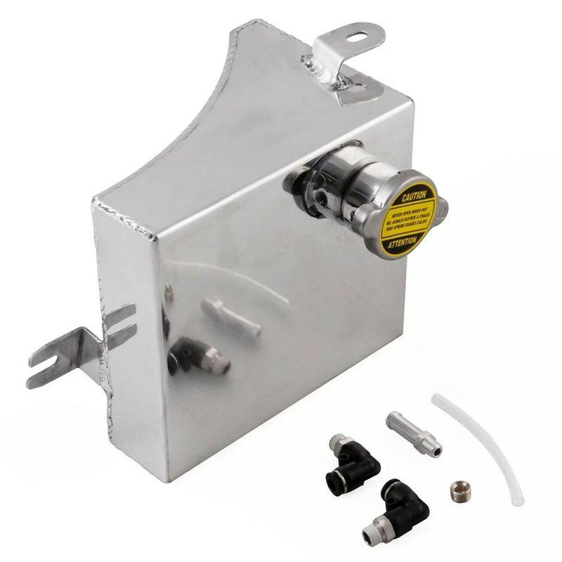 Polished Aluminum Coolant Overflow Tank Radiator Reservoir Can Kit For Nissan 240SX S13