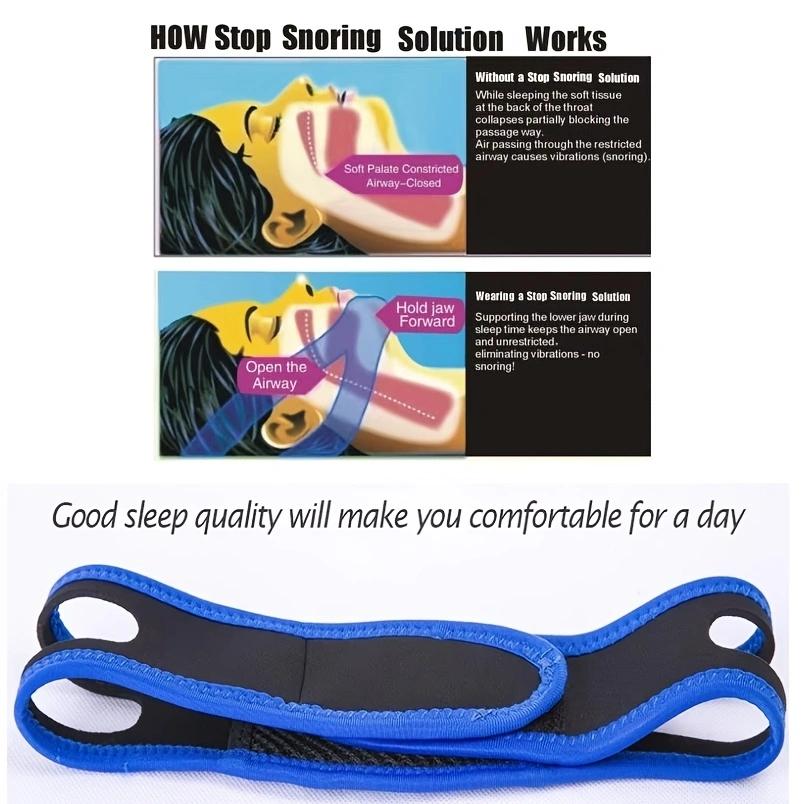 Регулируемый пояс против храпа для облегчения храпа, дышащий ремешок для подбородка, ночное средство для сна, поддержка челюсти, защита от храпа для мужчин и женщин