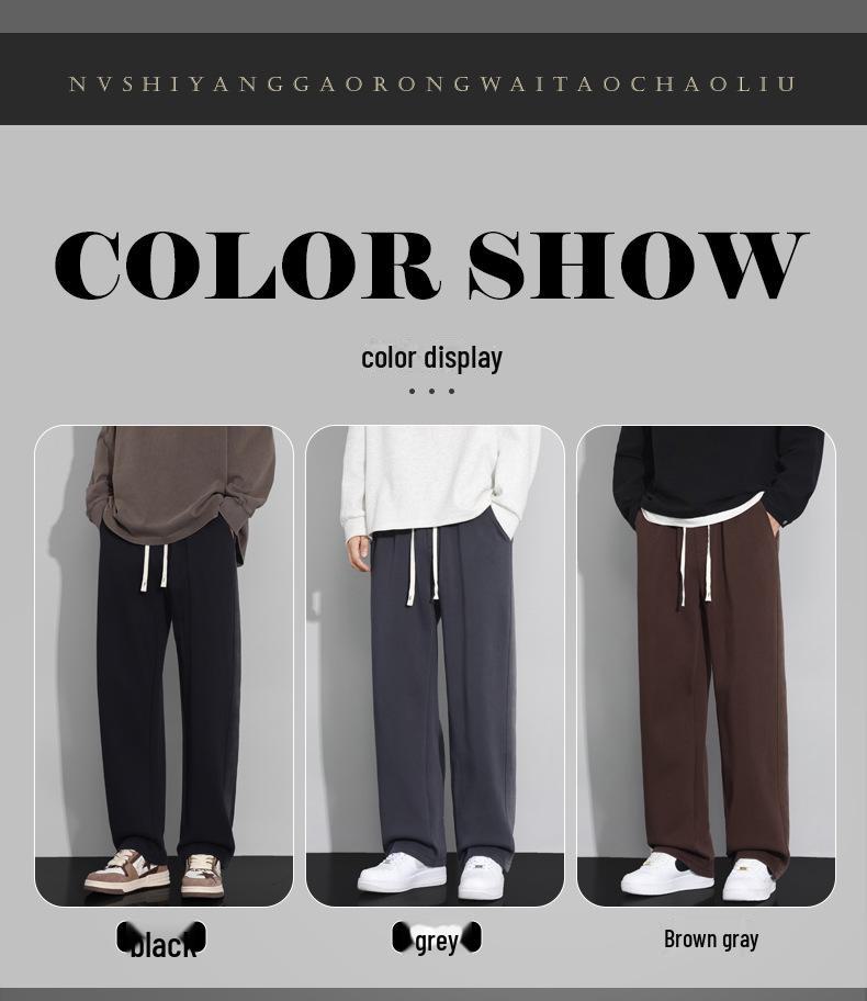 Мужские спортивные брюки Gradient Grey Wide-Leg — модные, свободного кроя, с эластичным шнурком, свободного покроя, свободного покроя для молодежи