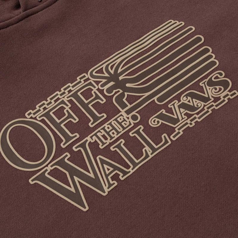 Vans Logo Print Hooded Long Sleeve Sweatshirt Unisex Sweatshirt Chocolate VN000KVHE95