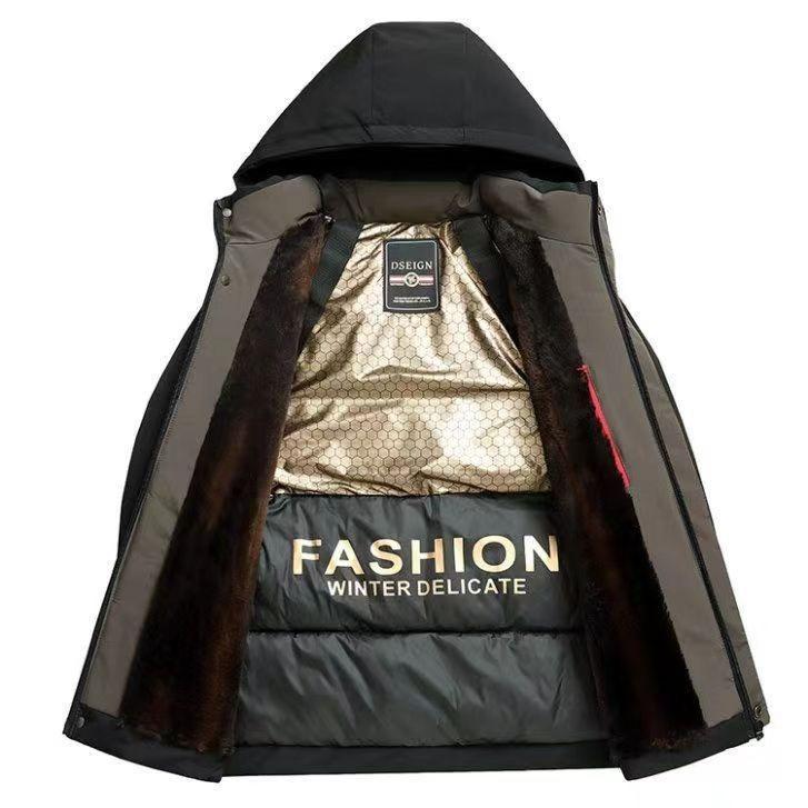 Пуховик с хлопковой подкладкой Мужской средней длины Зимний повседневный пуховик с хлопковой подкладкой Утепленная теплая куртка Мужской топ