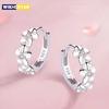 925 Sterling Silver Needle Earrings for Women's Wedding Fashion High Quality Jewelry Crystal Zircon Flower Cute Stud