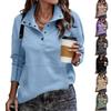 Women's Autumn/winter Fashion Long Sleeve Button Street Hoodie In Solid Color