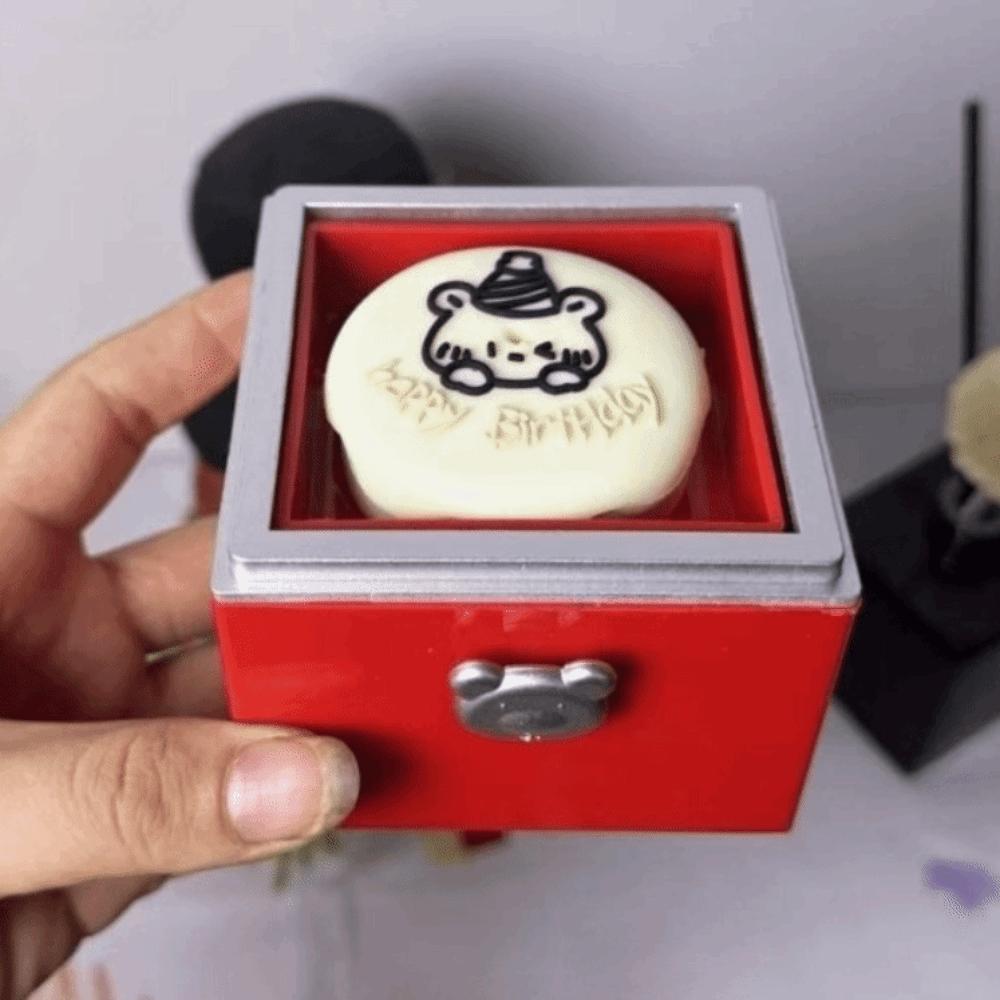 Valentine Bear Flip Ring Box Storage Box Girlfriend Gift Mini Cake Gift Boxes Jewelry Ring Display Birthday Gift Packaging Box