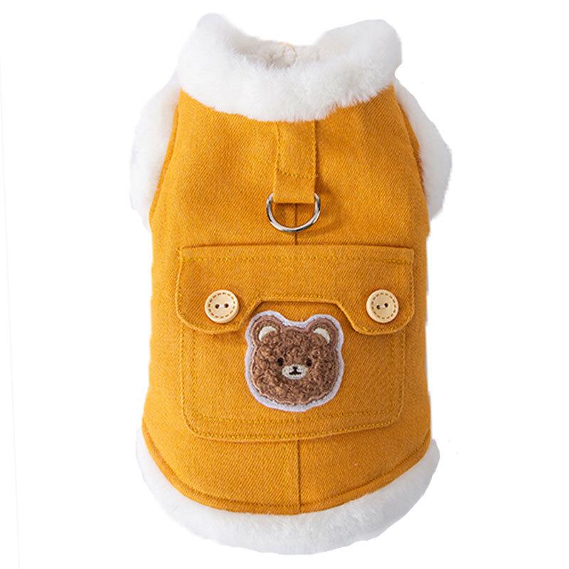 Cat Clothes Winter Velvet Small Animal Patch Can Pull the Vest Into a Kitten Warm Two Feet Pet Cat Clothing