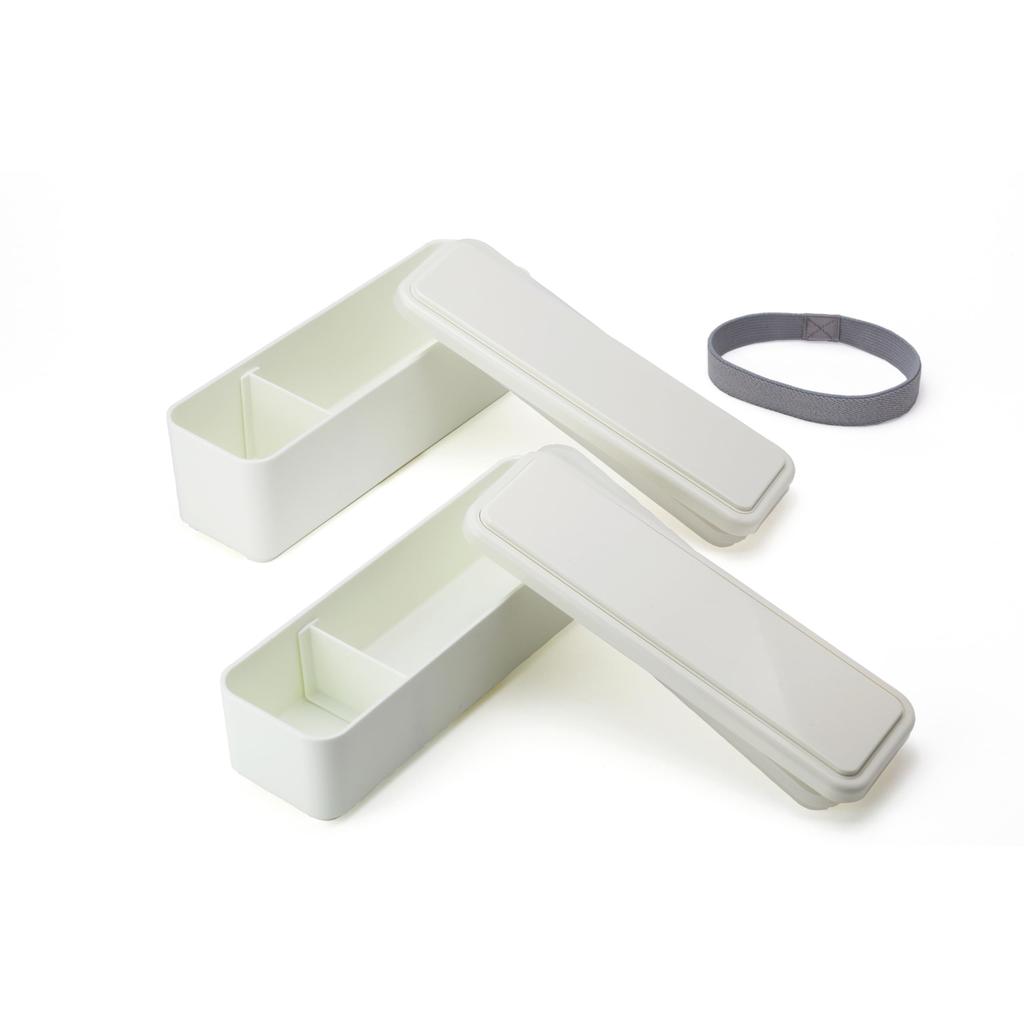 Ланч-бокс Miyoshi Seisakusho серии Integrated Ice Fit, Белый x Пакет GEL-COOL, Узкий, S+L, Белый, 0101-0099