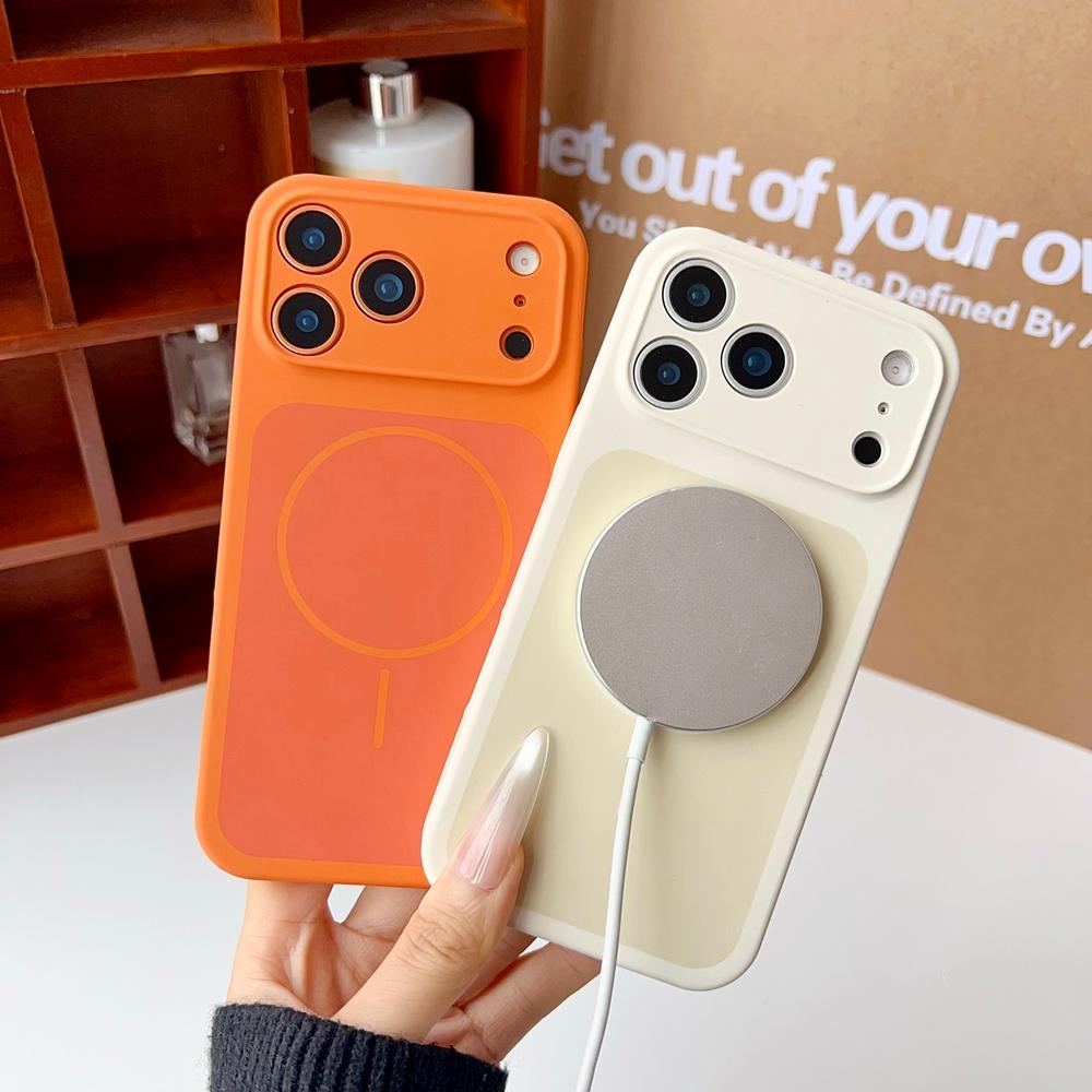 Оригинальный жидкий силиконовый магнитный чехол для iPhone 17 Pro Max Magsafe Беспроводная зарядка Мягкая противоударная крышка для iPhone17 17Pro