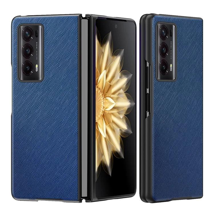 Чехол для телефона Honor Magic V2 5G из искусственной кожи, прорезиненный чехол для телефона с перекрестной текстурой, складной чехол