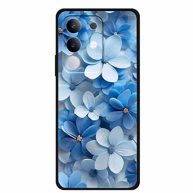 For vivo T4x Cover Silicone TPU Phone Case Funda for vivo T4x 5G V2437 Black Back Bumper Soft Protector Cartoon Anime Cute Capa