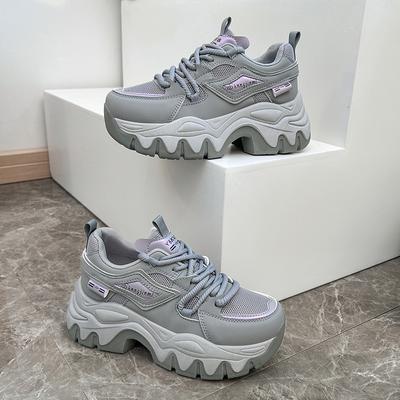 Ins корейская версия кроссовок для пап на платформе 2025 весна новые уличные кроссовки для бега для студентов увеличивают высоту и досуг 1942