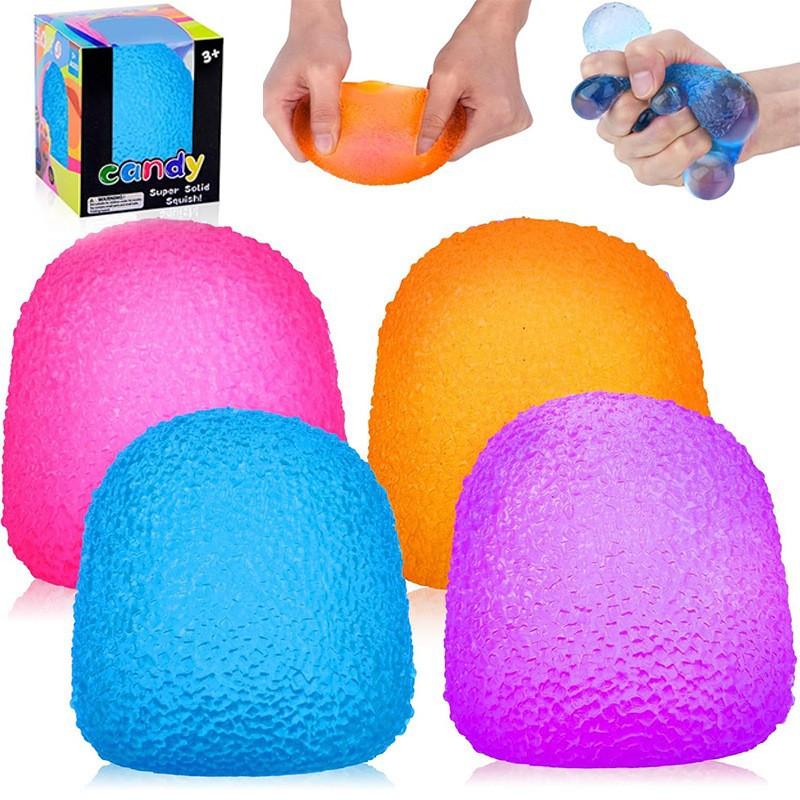 Needoh Sensory Toy: Droplet-shaped Maltose Squishy Stress Relief Toy 4pcs