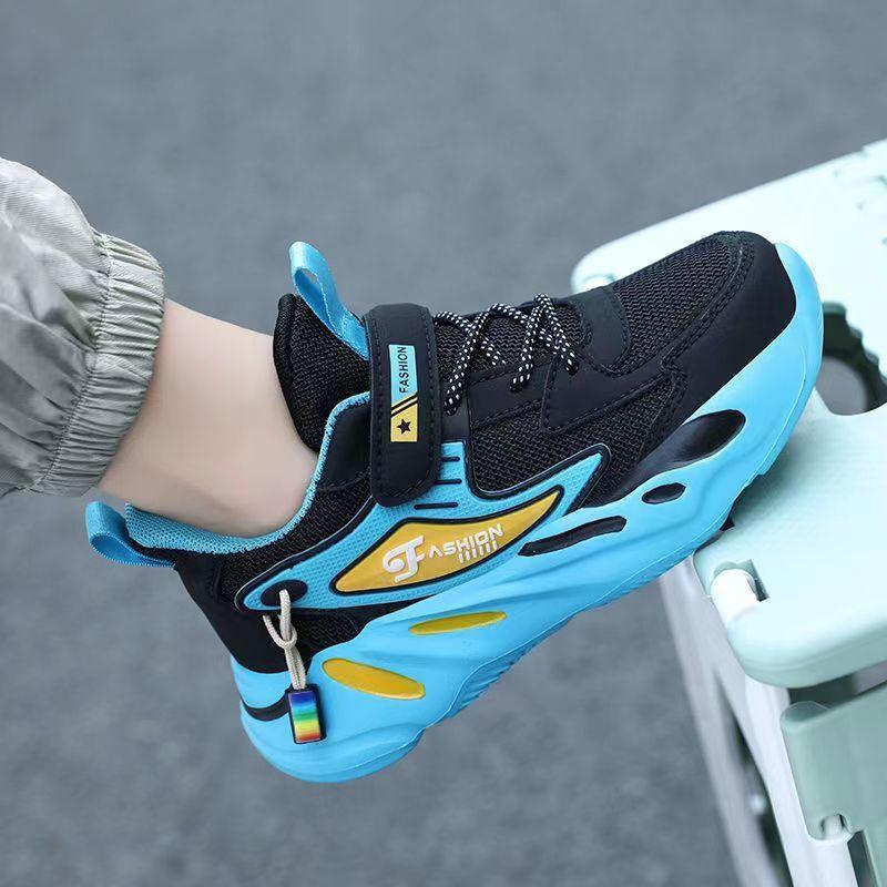 Весенне-осенний школьный сезон кроссовки повседневная обувь обувь для мальчиков средние старшие дети сетка кожа спортивная обувь нескользящая детская спортивная