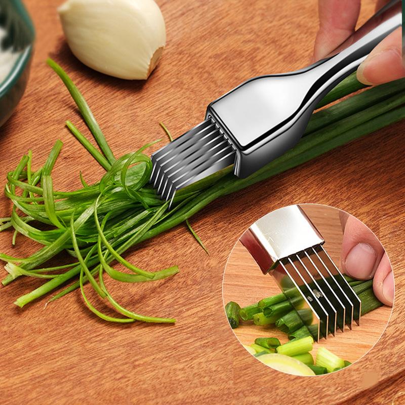 Kitchen Shred Silk The Knife, нож из нержавеющей стали для измельчения зеленого лука, изогнутая ручка, скоростной измельчитель зеленого лука