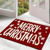 1pc Fluffy Christmas Deer Microfiber Bath Mat - Quick-Dry & Absorbent, Festive Holiday Design with Red Berries & Green Leaves