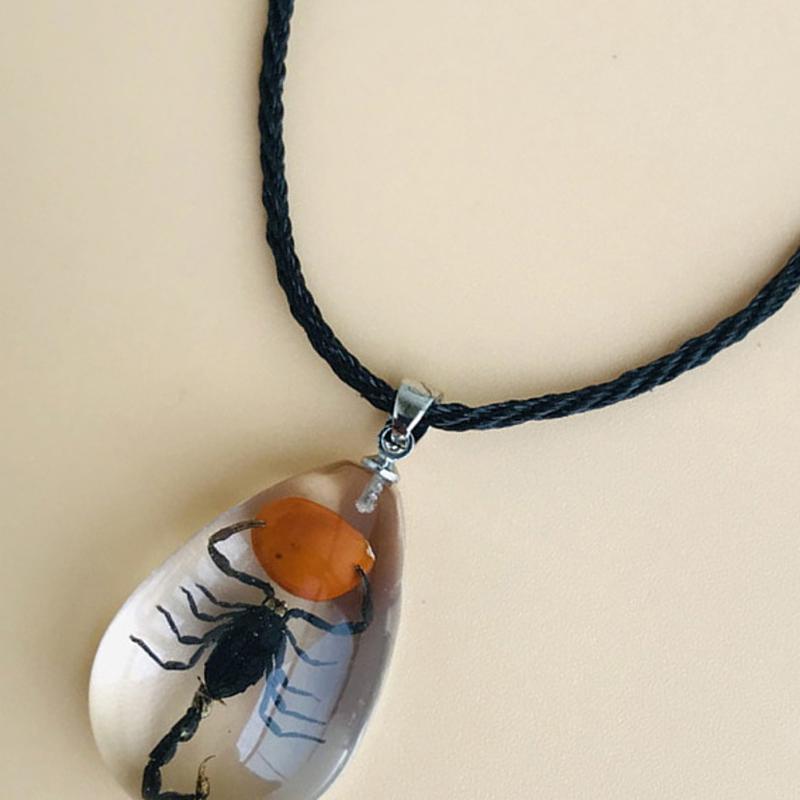 Готическое ожерелье из смолы со скорпионом для женщин, винтажное ожерелье с изображением насекомых, эстетические украшения