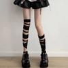Женские длинные чулки в полоску с повязкой, женские японские длинные чулки в стиле Лолиты Jk Y2k, сексуальные летние длинные чулки с крестиком, длинные белые чулки-трубки