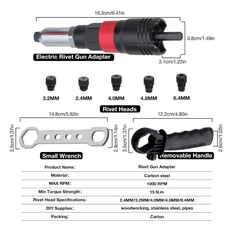 Профессиональные дрели, заклепки, адаптеры для инструмента, заклепочники, сверла-конвертеры для плавного крепления и простого использования инструмента