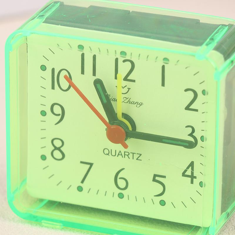 1Pc Mini Square Alarm Clock Quartz Alarm Clock Battery Operated Table Bedroom Clocks For Sleeping Studying Home Decor