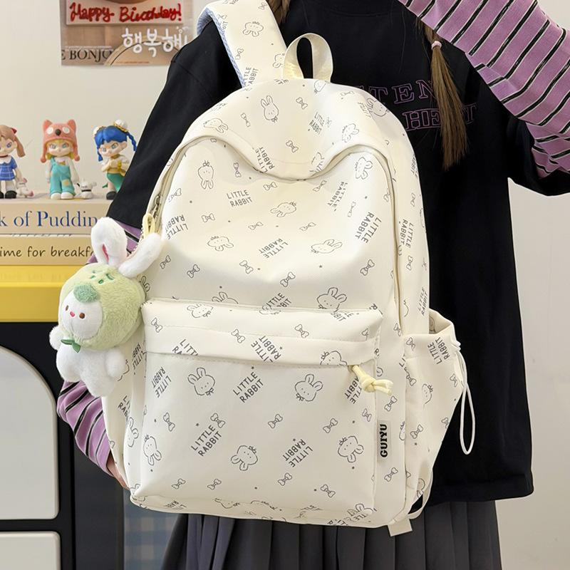 Schoolbag Japanese fashion bow simple schoolbag ins niche cute lightweight large capacity high value student double backpack