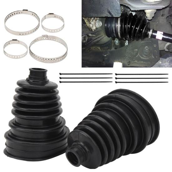 2 шт. Комплект пыльников ШРУСа с 4 хомутами из нержавеющей стали, 6 кабельными стяжками, силиконовый водонепроницаемый пылезащитный комплект для ремонта пыльников полуоси для универсального автомобиля