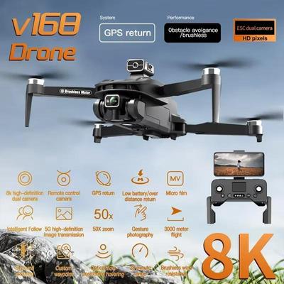 8K 5G GPS V168 Дрон Профессиональный HD Аэрофотосъемка Двойная камера 360° круговой обход препятствий Складной FPV Квадрокоптер Дрон Игрушка
