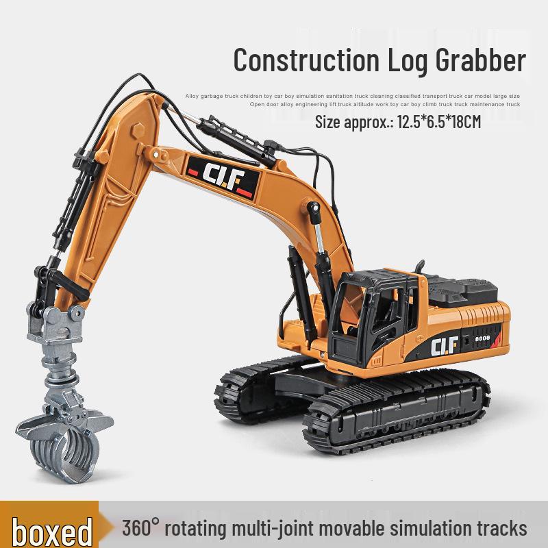 Набор строительной техники Car Cube из сплава: Игрушка Погрузчик, Экскаватор, Кран, Бетоносмеситель и Дорожный каток