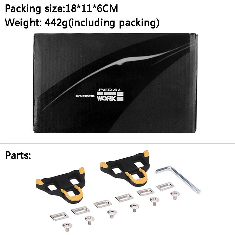 RACEWORK Road Bike Pedal Nylon Bicycle Locking pedals Cycling Bearing Cleats Clipless Pedal For SPD SL System With Locking plate