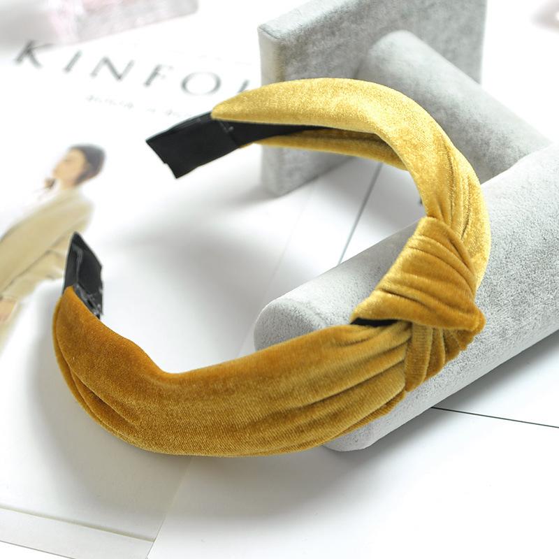 Autumn And Winter Wide-Brimmed Headband Fabric Knotted Corduroy Headband Women'S Japanese And Korean Face Wash Headgear Hair Accessories