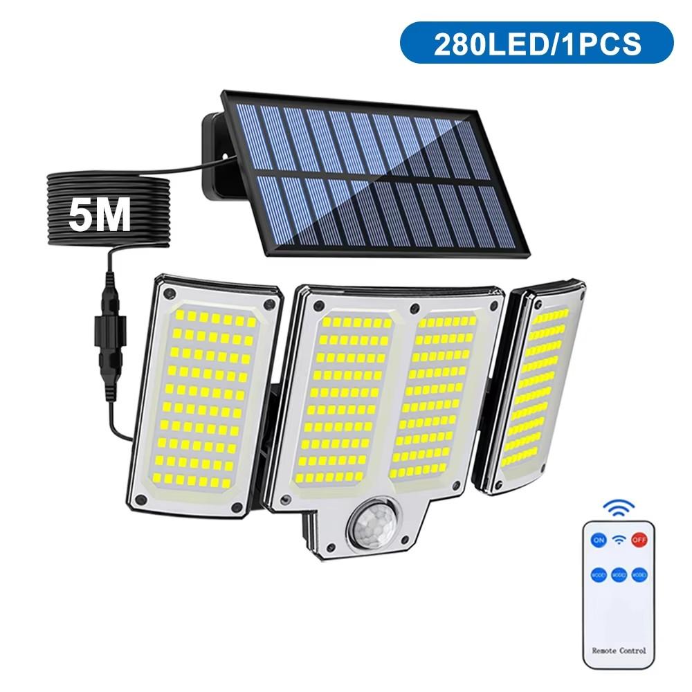 1-2pcs Super Bright 234LED Solar Light, IR Sensor Street Light, Decorative Wall Light, Multiple Switch Modes with Remote Control