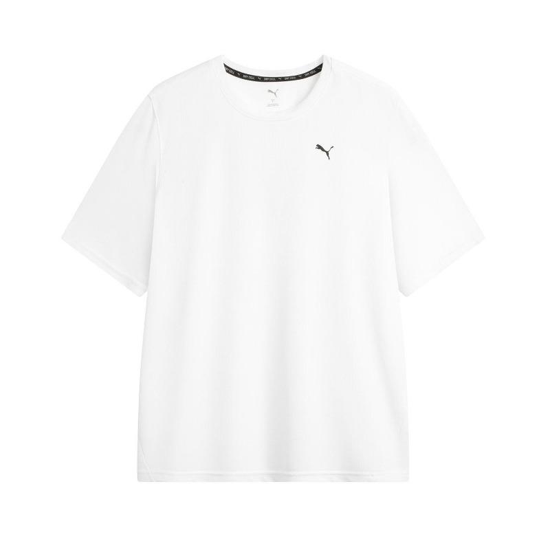 Puma Модная Универсальная Трикотажная Футболка с Круглым Вырезом и Коротким Рукавом Унисекс Топы Белая 520759-52
